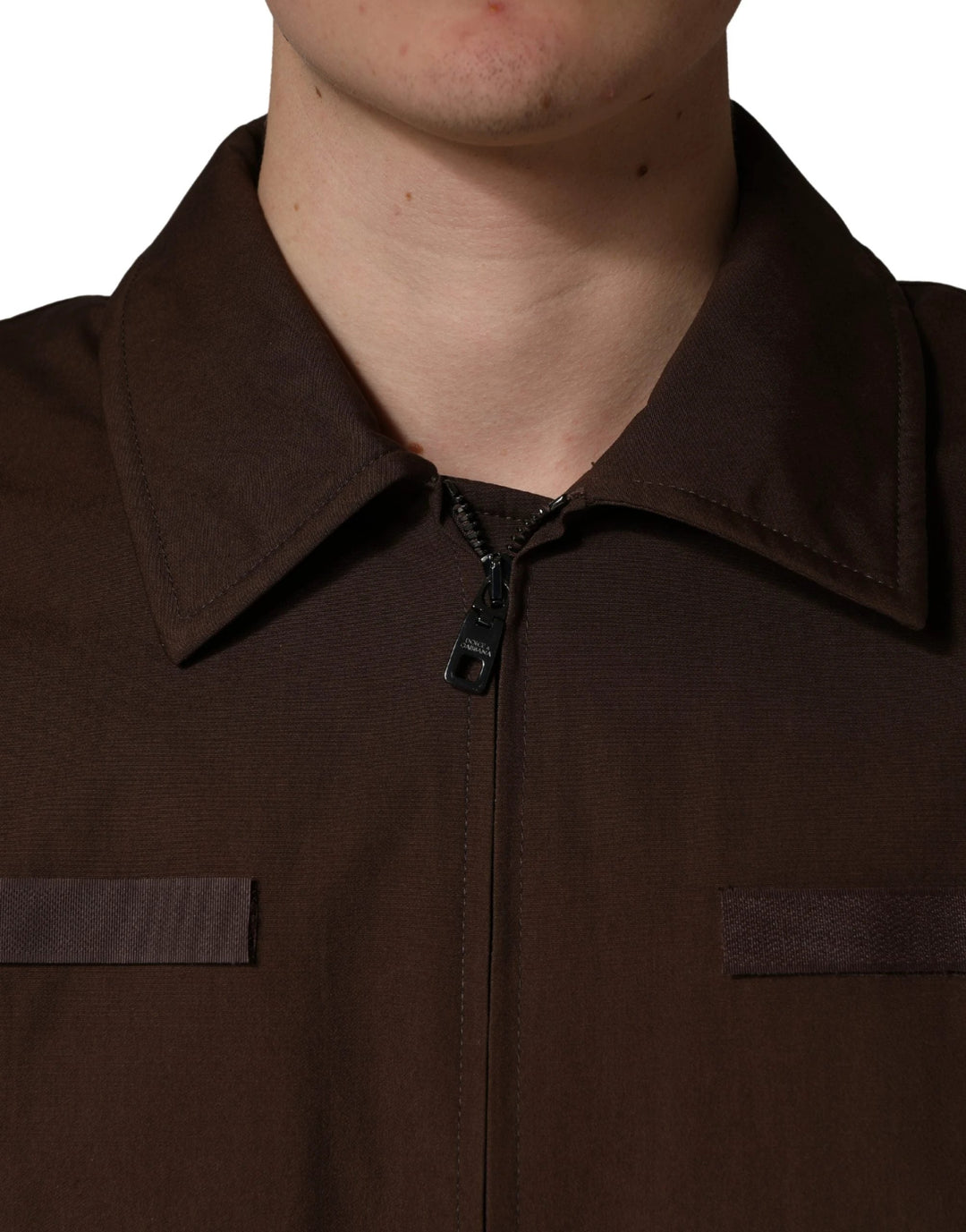 Dolce &amp; Gabbana Sample Sale Dolce &amp; Gabbana Brown Cotton Stretch Full Zip Bomber Jacket - | Designer outlet