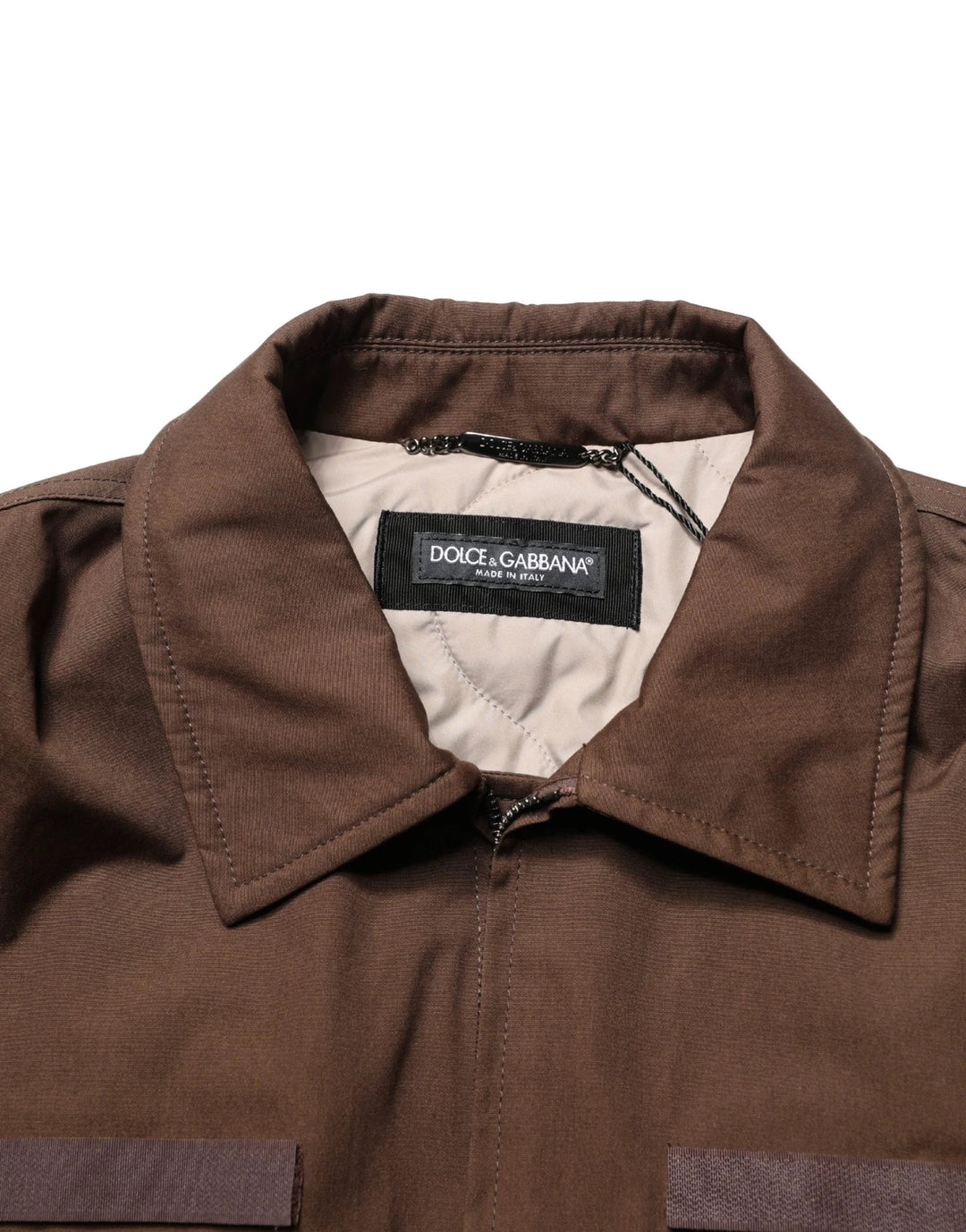 Dolce &amp; Gabbana Sample Sale Dolce &amp; Gabbana Brown Cotton Stretch Full Zip Bomber Jacket - | Designer outlet