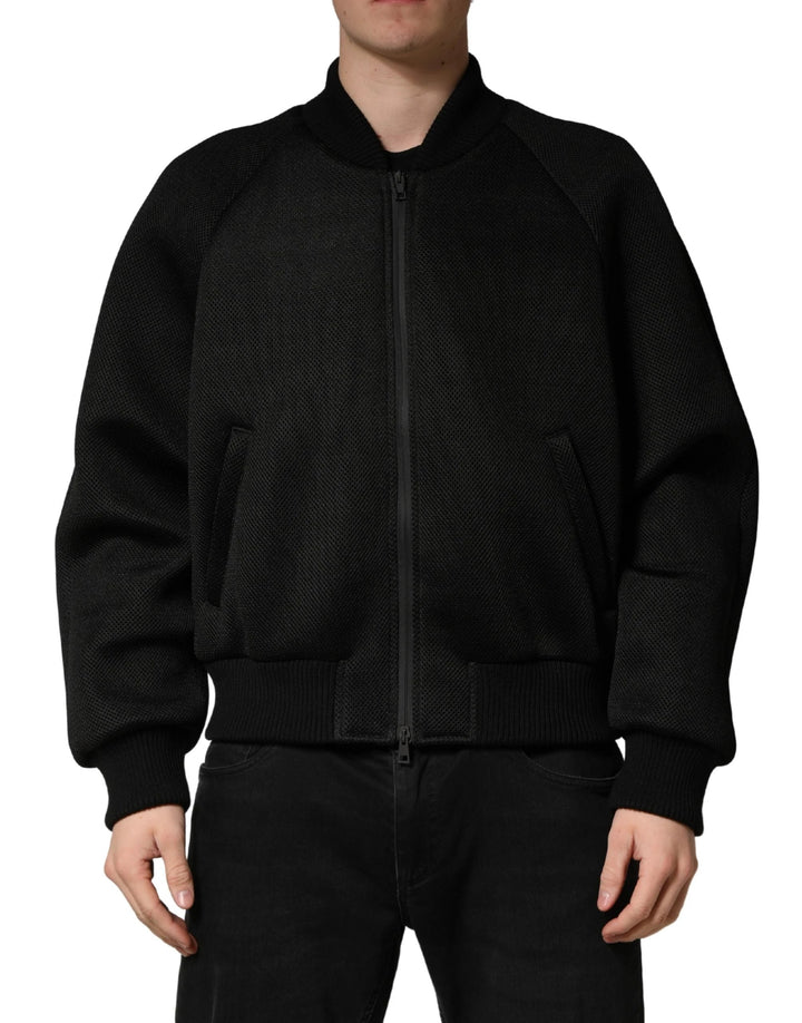 Dolce &amp; Gabbana Sample Sale Dolce &amp; Gabbana Men Black Nylon Full Zip Bomber Jacket - | Designer outlet