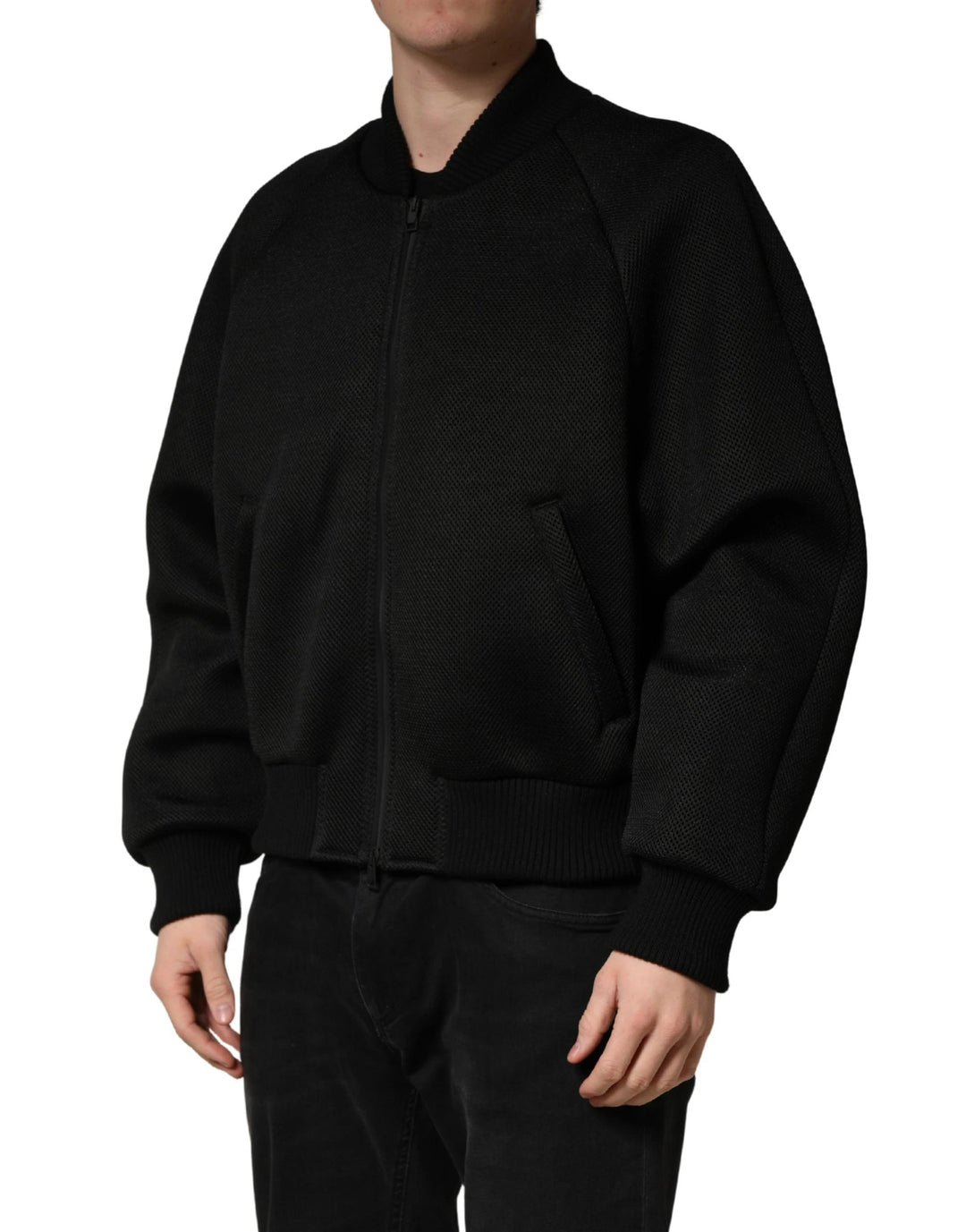Dolce &amp; Gabbana Sample Sale Dolce &amp; Gabbana Men Black Nylon Full Zip Bomber Jacket - | Designer outlet