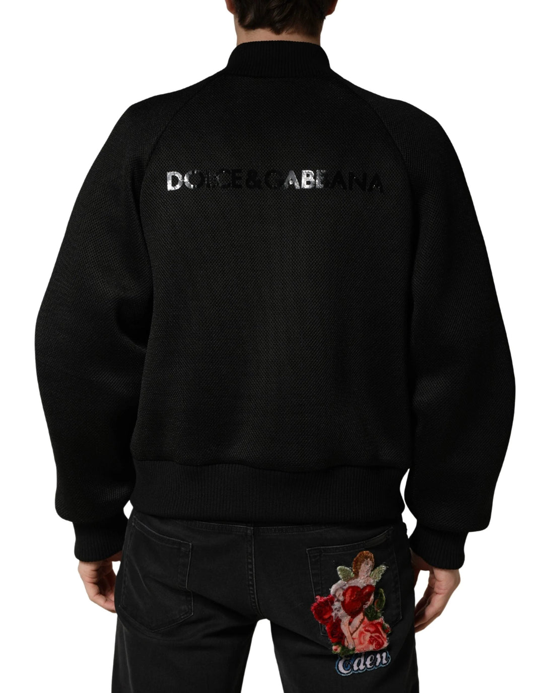 Dolce &amp; Gabbana Sample Sale Dolce &amp; Gabbana Men Black Nylon Full Zip Bomber Jacket - | Designer outlet