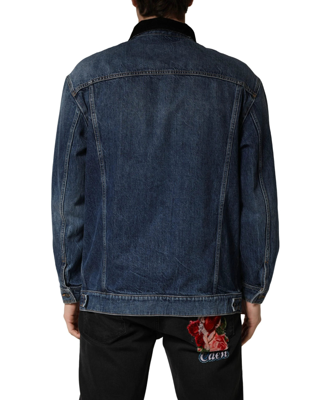 Dolce &amp; Gabbana Sample Sale Dolce &amp; Gabbana Black Blue Cotton Denim Blouson Men Jacket - | Designer outlet