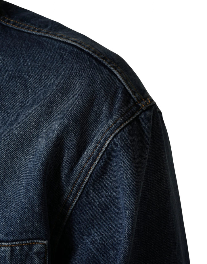 Dolce &amp; Gabbana Sample Sale Dolce &amp; Gabbana Black Blue Cotton Denim Blouson Men Jacket - | Designer outlet