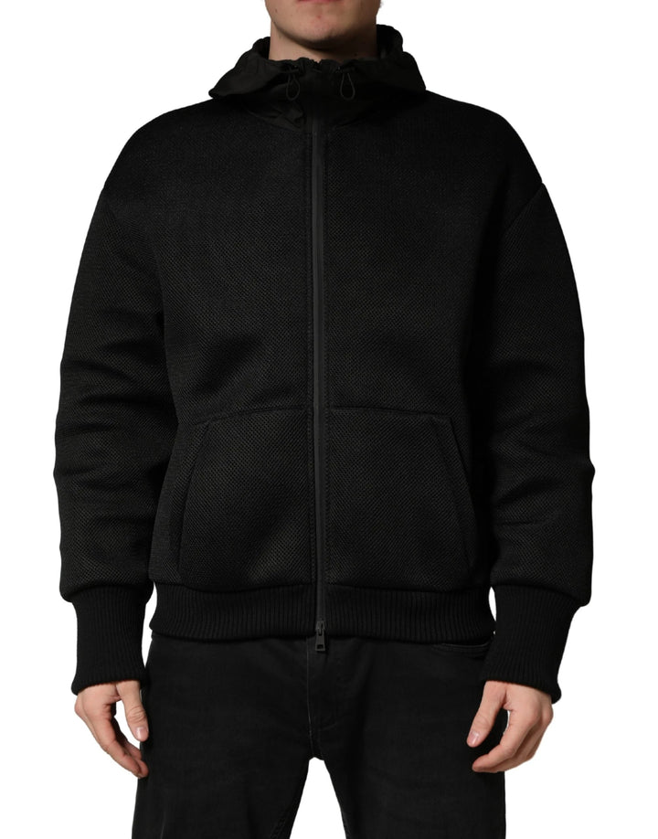 Dolce &amp; Gabbana Sample Sale Dolce &amp; Gabbana Men Black Hooded Full Zip Bomber Jacket - | Designer outlet