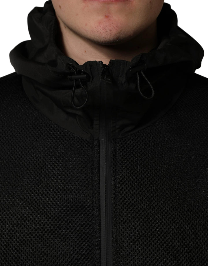 Dolce &amp; Gabbana Sample Sale Dolce &amp; Gabbana Men Black Hooded Full Zip Bomber Jacket - | Designer outlet