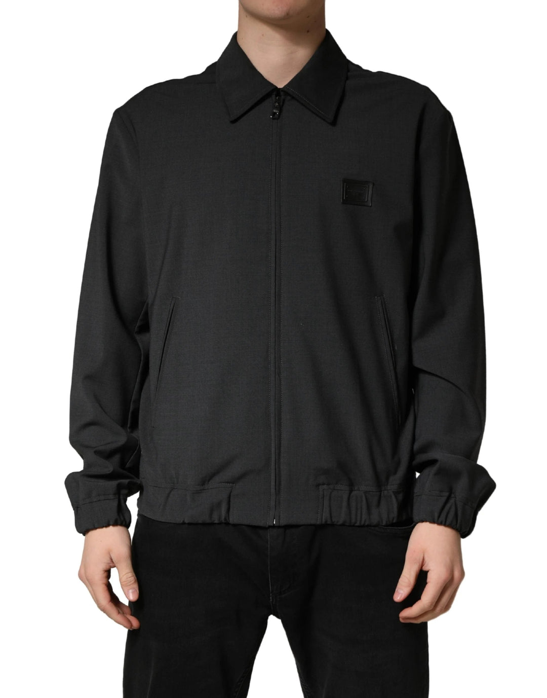 Dolce &amp; Gabbana Sample Sale Dolce &amp; Gabbana Black Wool Logo Full Zip Men Bomber Jacket - | Designer outlet