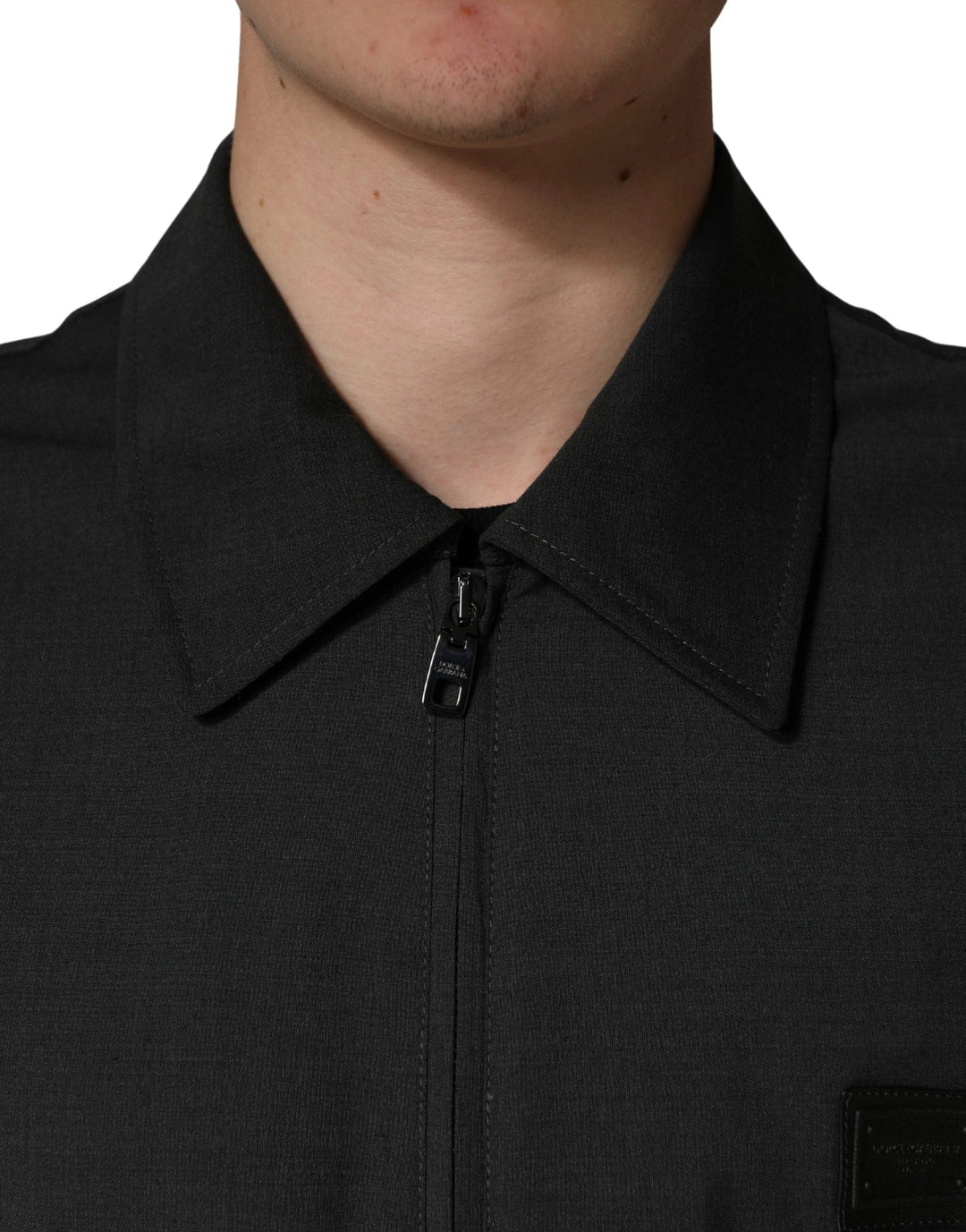Dolce &amp; Gabbana Sample Sale Dolce &amp; Gabbana Black Wool Logo Full Zip Men Bomber Jacket - | Designer outlet