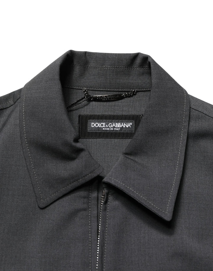 Dolce &amp; Gabbana Sample Sale Dolce &amp; Gabbana Black Wool Logo Full Zip Men Bomber Jacket - | Designer outlet