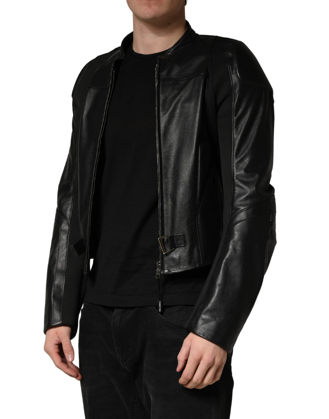Dolce &amp; Gabbana Sample Sale Dolce &amp; Gabbana Black Nylon Full Zip Men Biker Coat Jacket - | Designer outlet