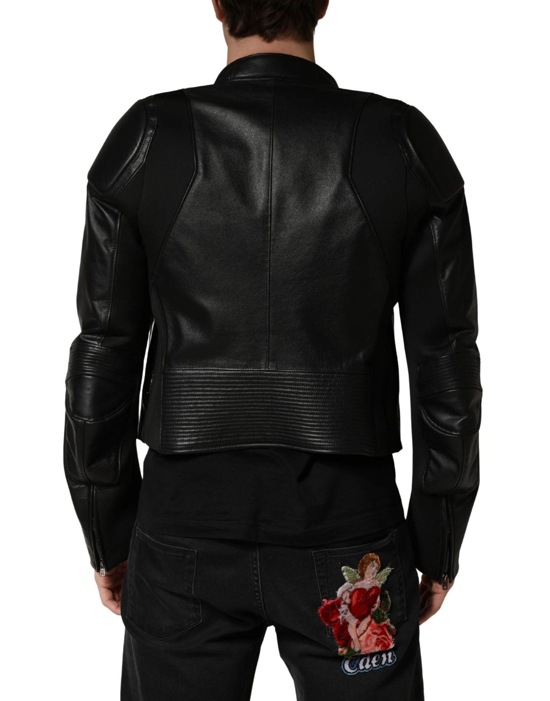 Dolce &amp; Gabbana Sample Sale Dolce &amp; Gabbana Black Nylon Full Zip Men Biker Coat Jacket - | Designer outlet