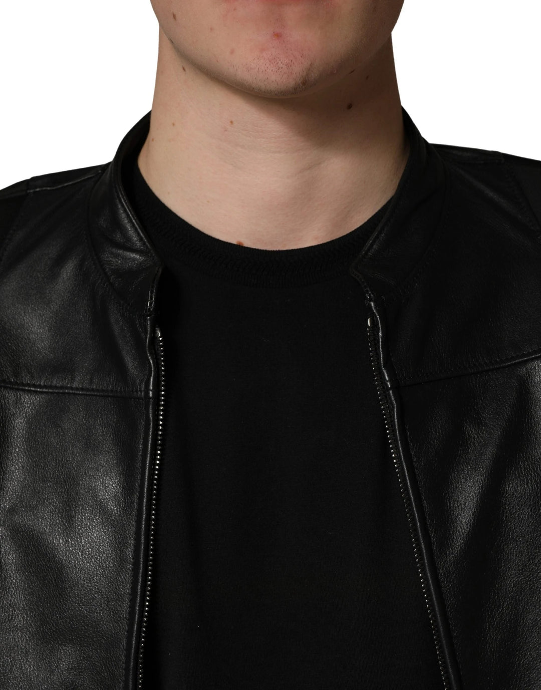 Dolce &amp; Gabbana Sample Sale Dolce &amp; Gabbana Black Nylon Full Zip Men Biker Coat Jacket - | Designer outlet