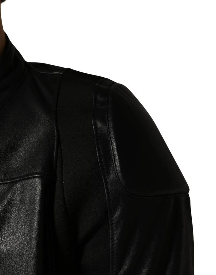 Dolce &amp; Gabbana Sample Sale Dolce &amp; Gabbana Black Nylon Full Zip Men Biker Coat Jacket - | Designer outlet