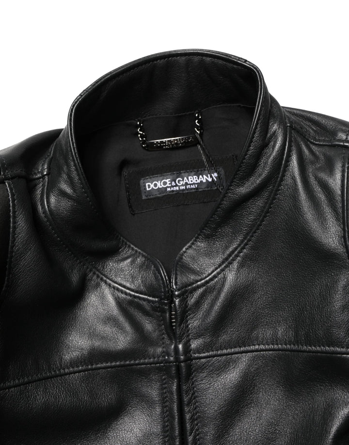 Dolce &amp; Gabbana Sample Sale Dolce &amp; Gabbana Black Nylon Full Zip Men Biker Coat Jacket - | Designer outlet
