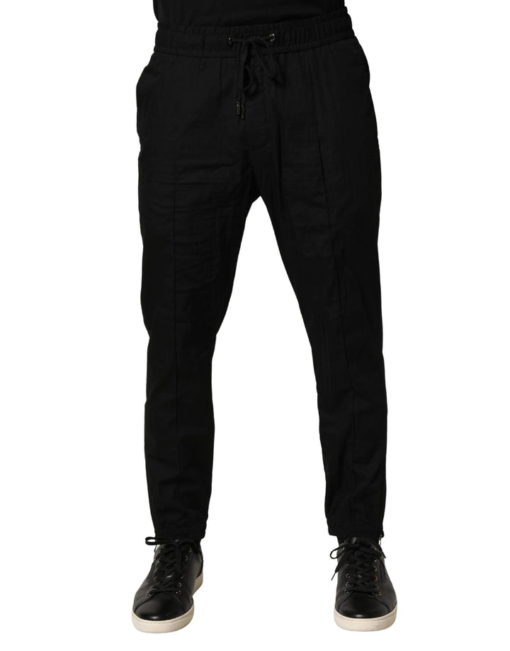 Dolce & Gabbana Sample Sale Dolce & Gabbana Black Cotton Skinny Men Jogger Trouser Pants - | Designer outlet