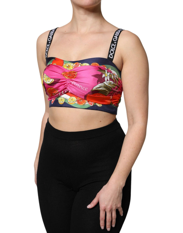 Dolce &amp; Gabbana Sample Sale Dolce &amp; Gabbana Multicolor Silk Cropped Bustier Corset Top - | Designer outlet
