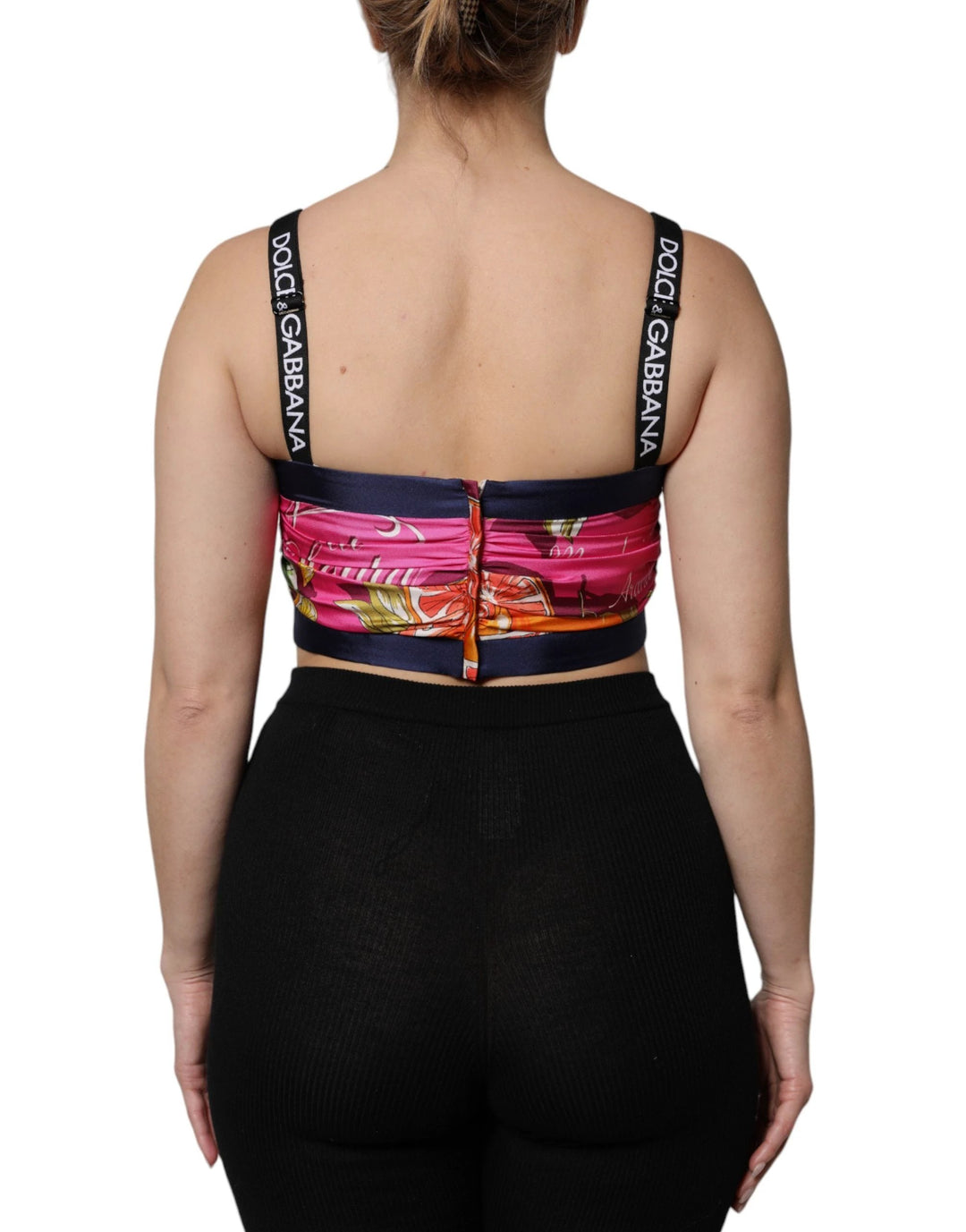 Dolce &amp; Gabbana Sample Sale Dolce &amp; Gabbana Multicolor Silk Cropped Bustier Corset Top - | Designer outlet