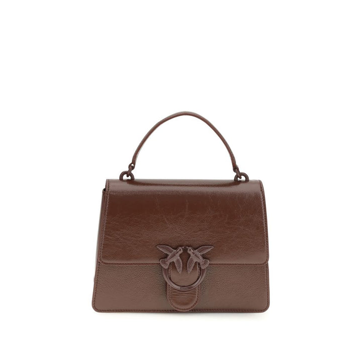 PINKO Brown Calf Leather Bos Taurus Shoulder Bag