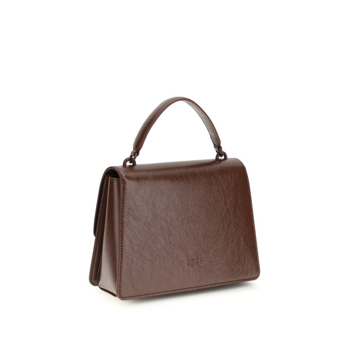 PINKO Brown Calf Leather Bos Taurus Shoulder Bag