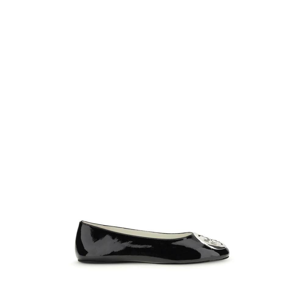 Tory Burch Sample Sale Tory Burch Black Calf Leather Bos Taurus Ballet Flats - | Designer outlet