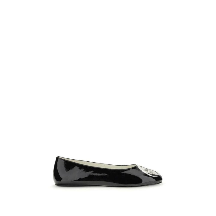 Tory Burch Sample Sale Tory Burch Black Calf Leather Bos Taurus Ballet Flats - | Designer outlet