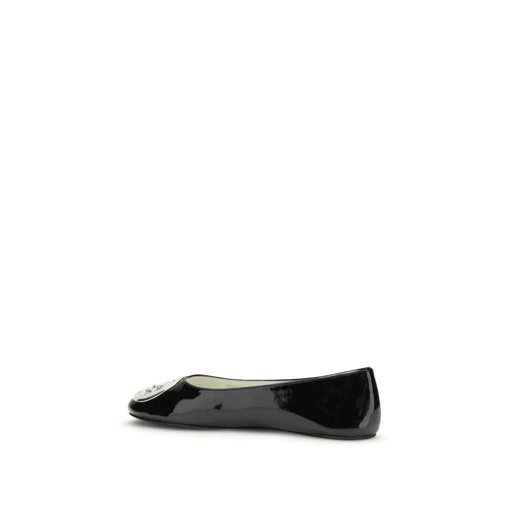Tory Burch Sample Sale Tory Burch Black Calf Leather Bos Taurus Ballet Flats - | Designer outlet