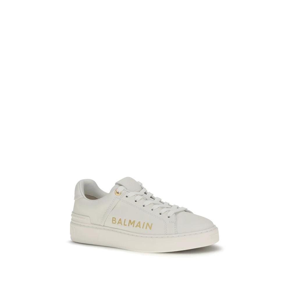 Balmain Sample Sale Balmain White Calf Leather Bos Taurus Low Top Sneakers - | Designer outlet