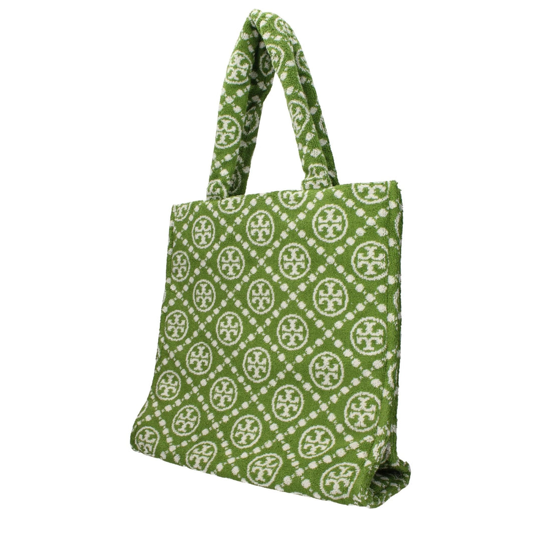Tory Burch Green Cotton-Like Shoulder Bag