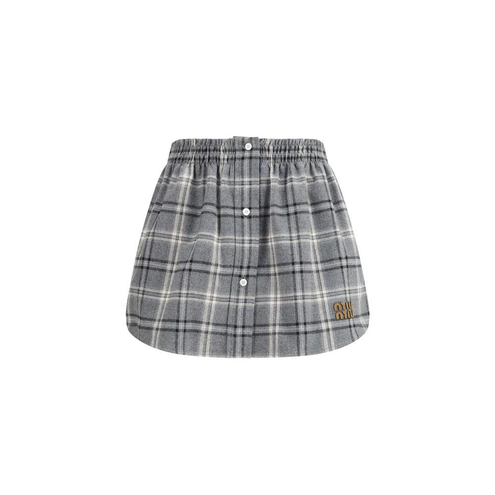 Miu Miu Sample Sale Miu Miu Gray Cotton Mini Skirt - | Designer outlet