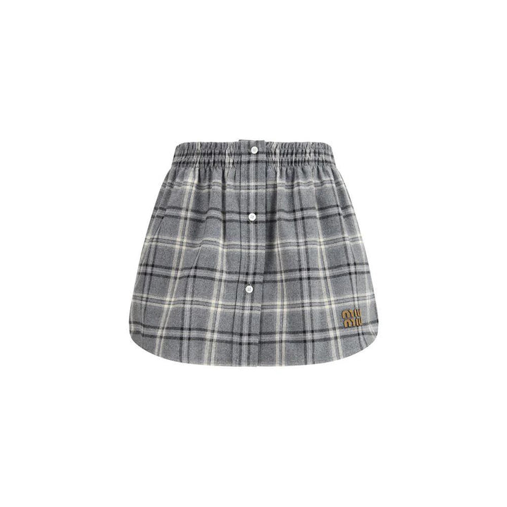 Miu Miu Sample Sale Miu Miu Gray Cotton Mini Skirt - | Designer outlet