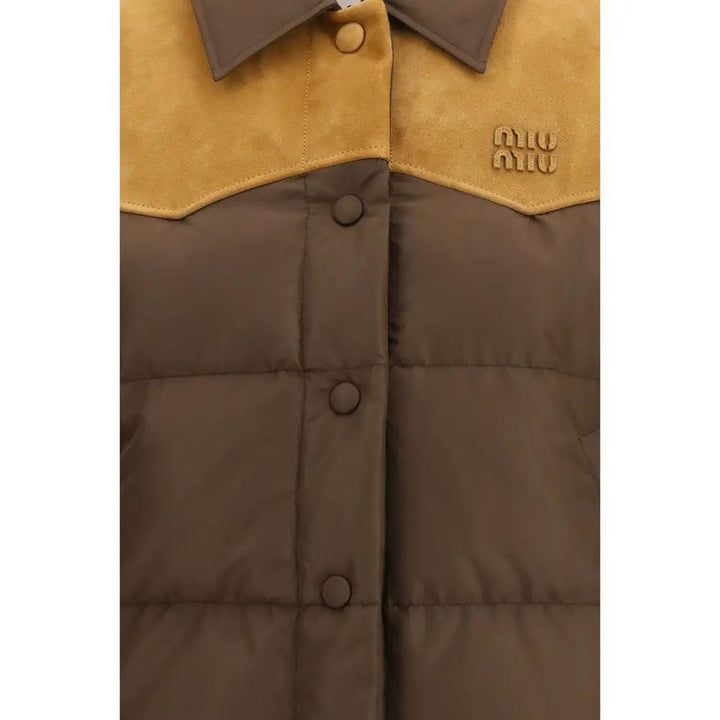Miu Miu Brown Recycled Polyester Full-Length Jacket