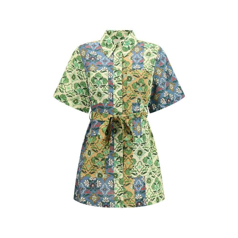 Alemais Sample Sale Alemais Multicolor Linen Casual Dress - | Designer outlet