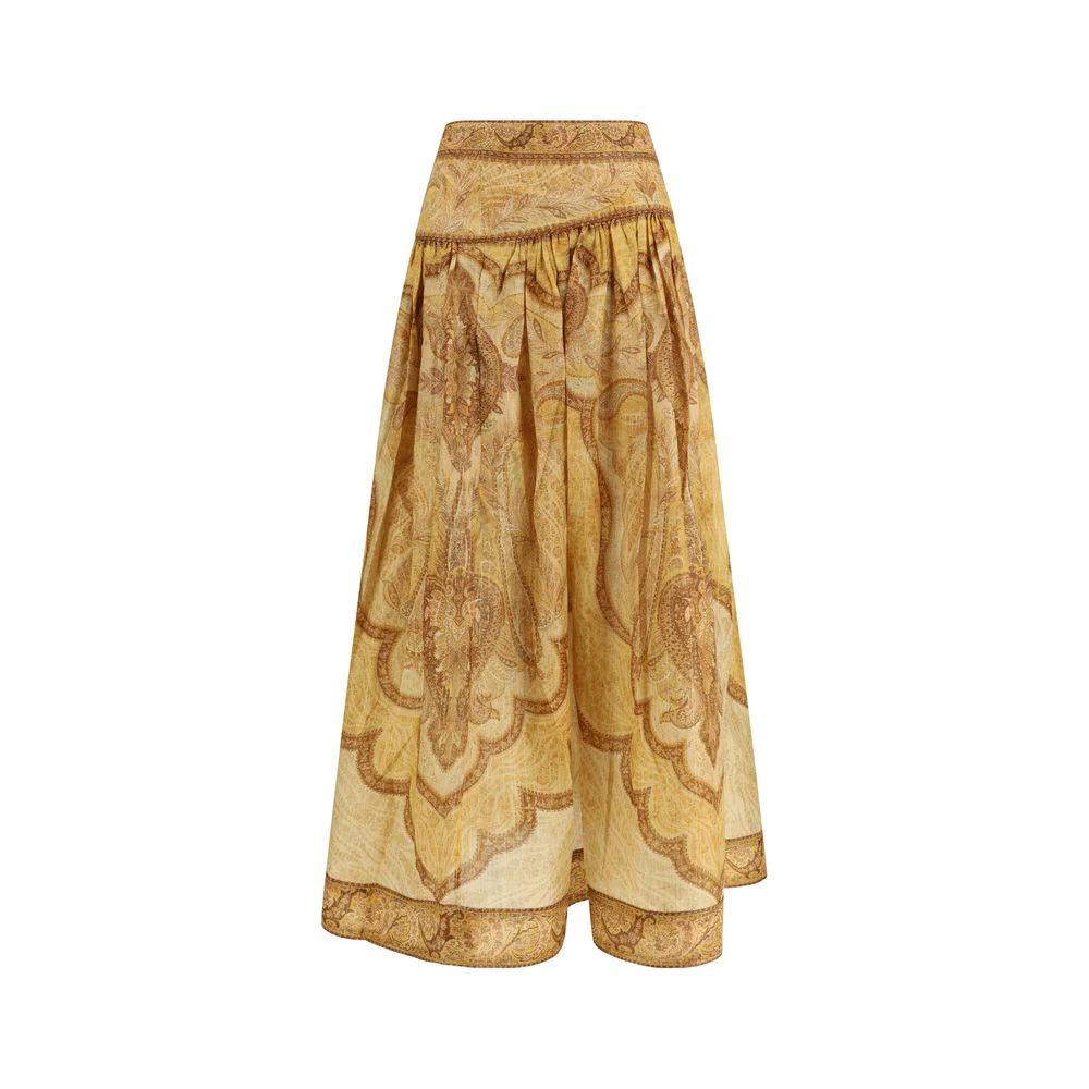 Zimmermann Sample Sale Zimmermann Bicolor Cotton Long Skirt - | Designer outlet