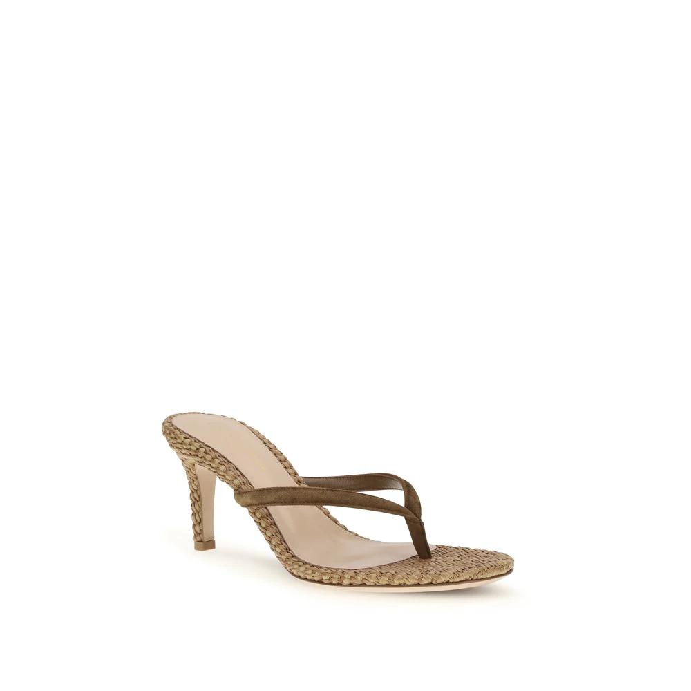 Gianvito Rossi Sample Sale Gianvito Rossi Beige Raffia Stiletto Heel Sandals - | Designer outlet