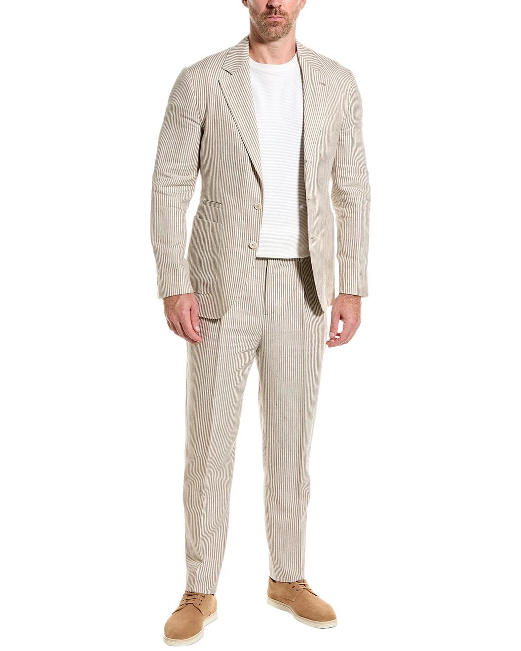 Brunello Cucinelli Sample Sale Brunello Cucinelli Brown Linen Two-Piece Suit - | Designer outlet