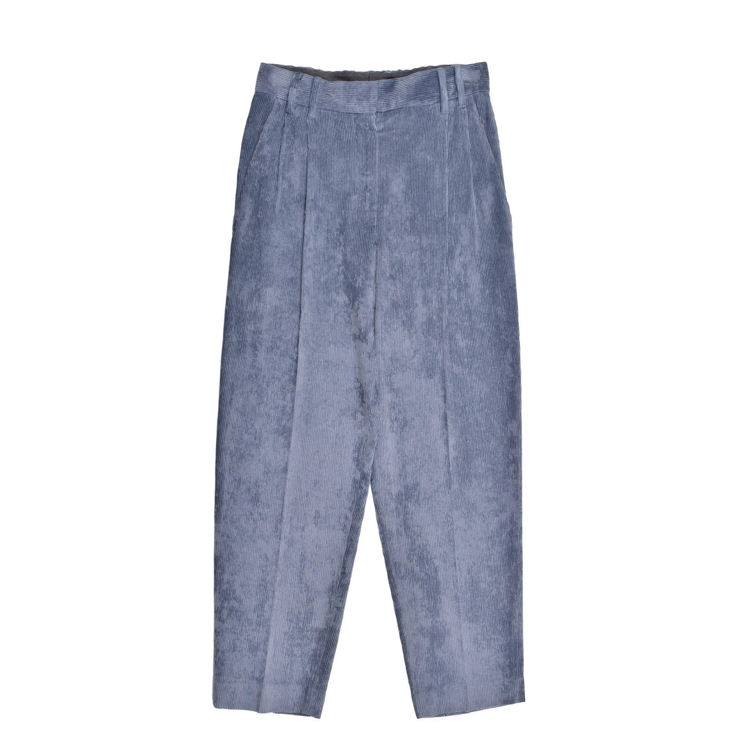 Brunello Cucinelli Blue Viscose Casual Pants