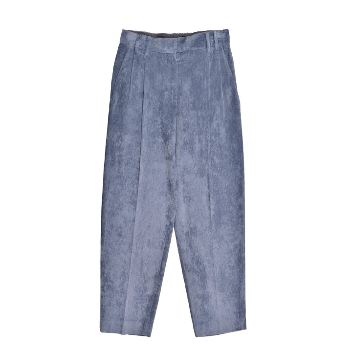 Brunello Cucinelli Blue Viscose Casual Pants