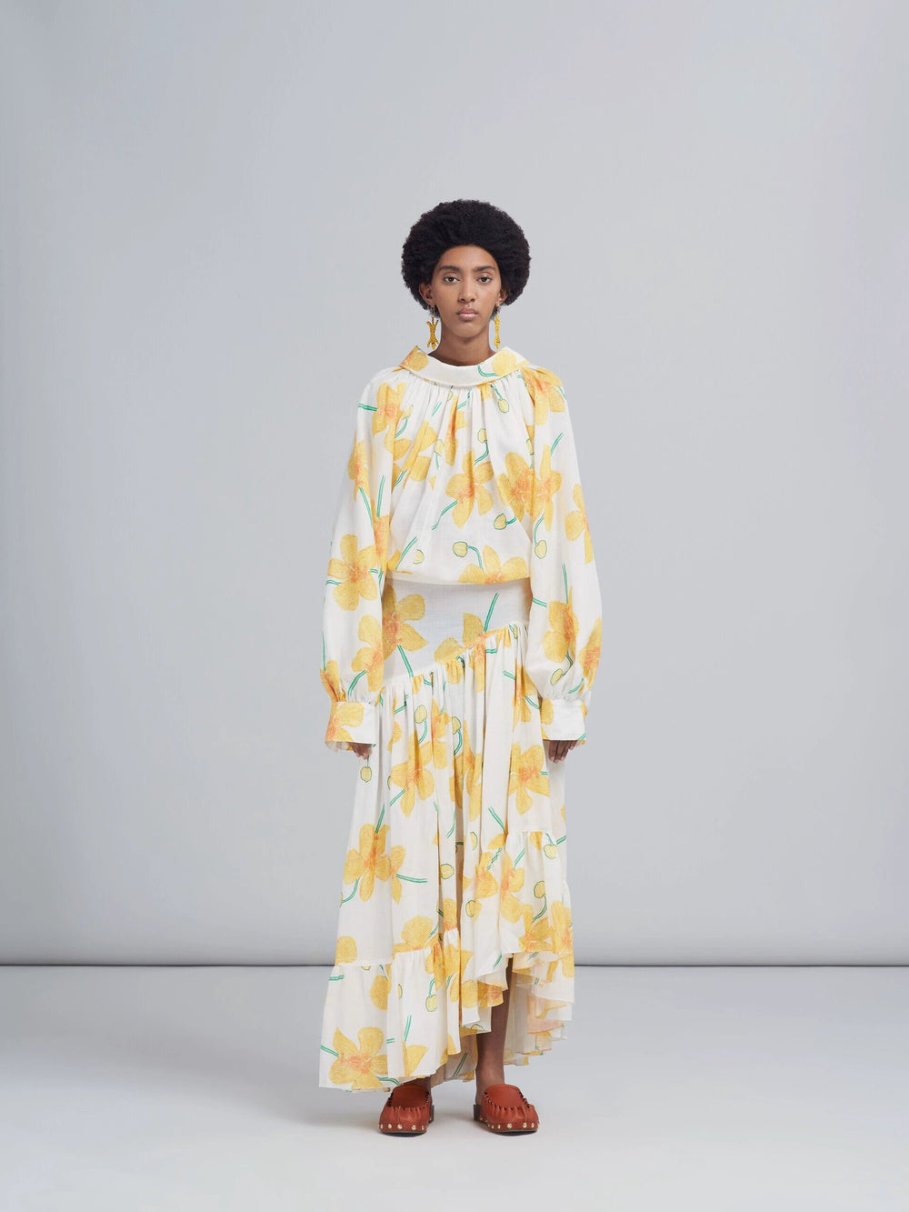 Marni Sample Sale Marni Yellow Fibres Long Skirt - | Designer outlet