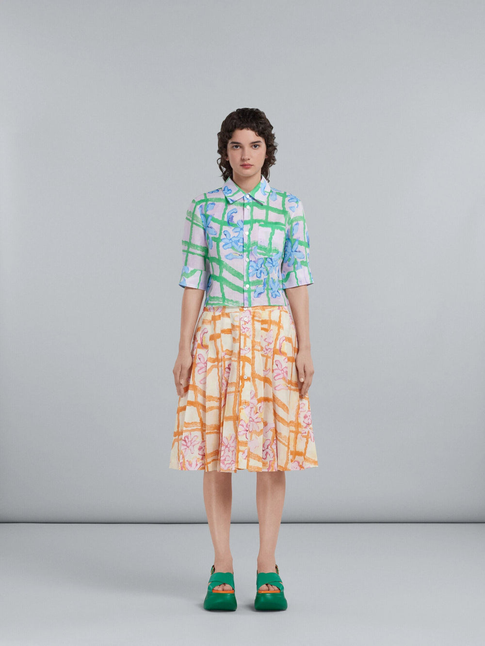 Marni Sample Sale Marni Yellow Fibres Midi Skirt - | Designer outlet