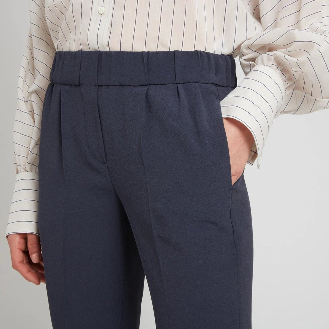 Brunello Cucinelli Blue Acetate Casual Pants