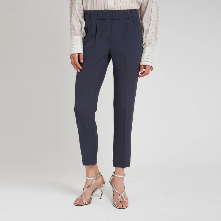 Brunello Cucinelli Blue Acetate Casual Pants