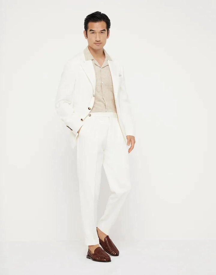 Brunello Cucinelli White Silk Two-Piece Suit