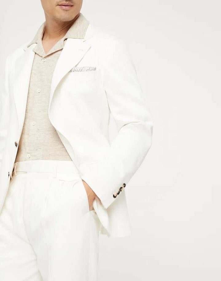 Brunello Cucinelli White Silk Two-Piece Suit