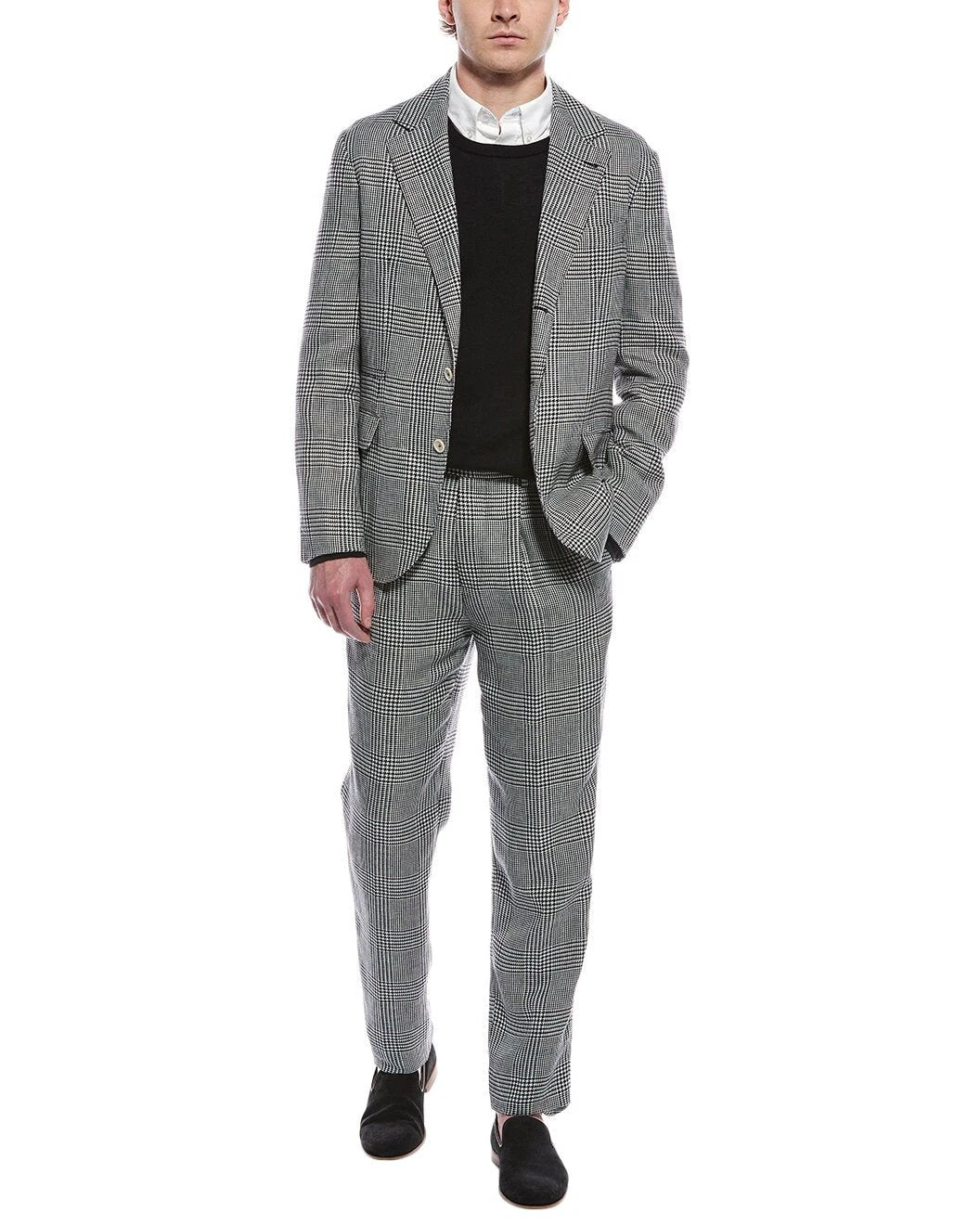 Brunello Cucinelli Sample Sale Brunello Cucinelli Black Linen Two-Piece Suit - | Designer outlet