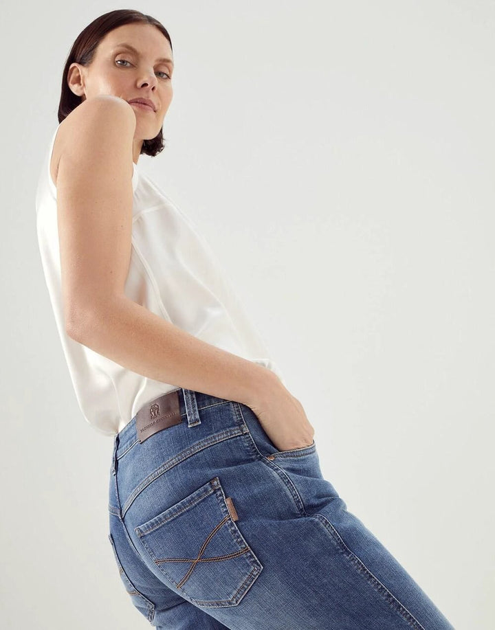 Brunello Cucinelli Sample Sale Brunello Cucinelli Beige Cotton Straight-Leg Jeans - | Designer outlet