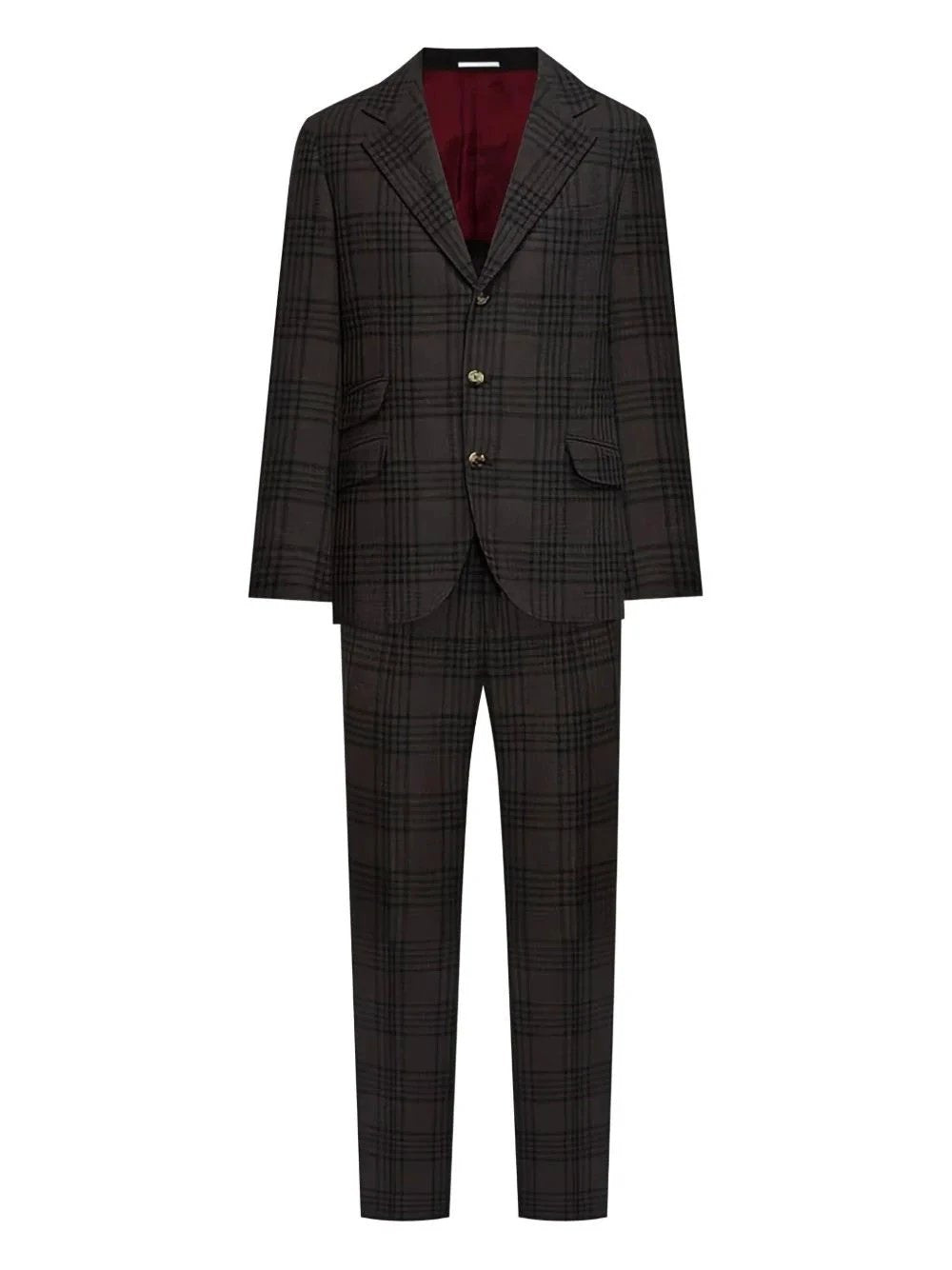 Brunello Cucinelli Sample Sale Brunello Cucinelli Brown Wool Two-Piece Suit - | Designer outlet
