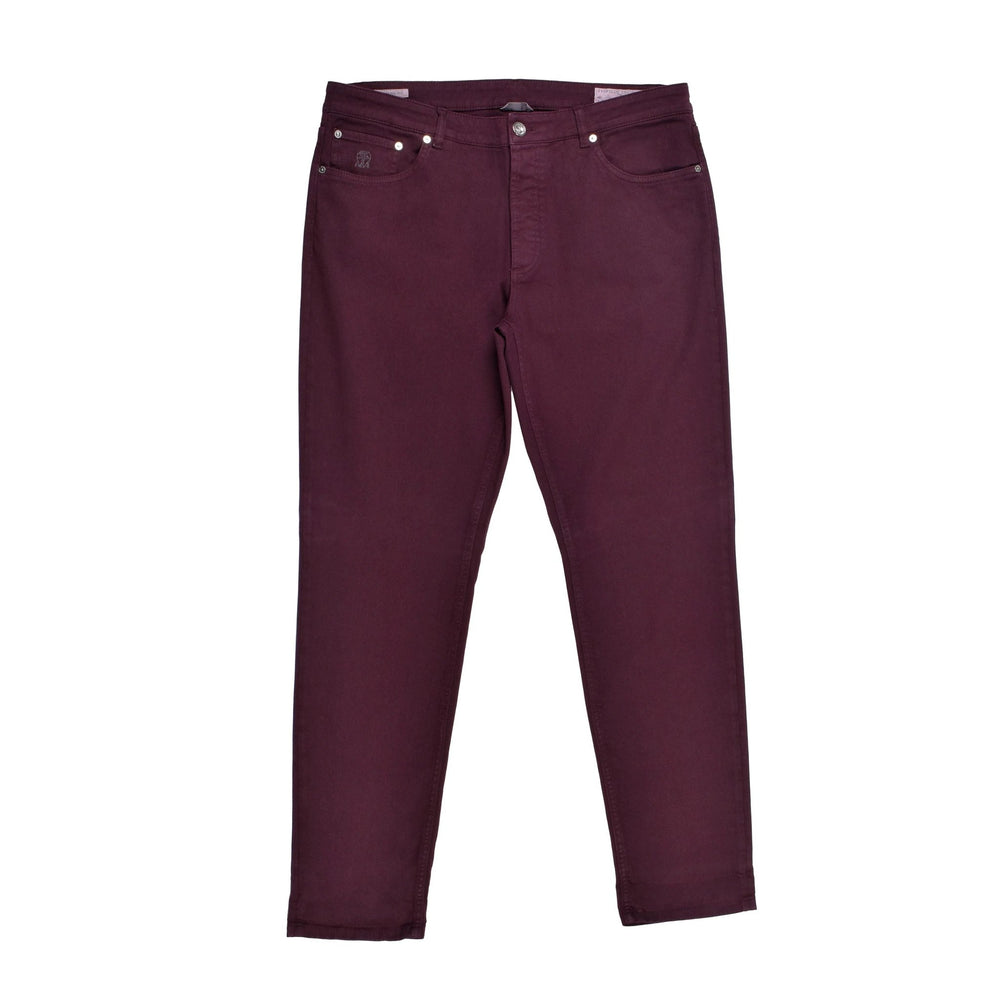 Brunello Cucinelli Sample Sale Brunello Cucinelli Burgundy Cotton Pants - | Designer outlet