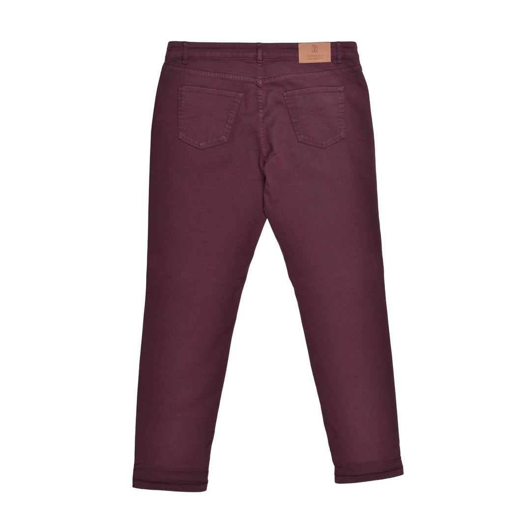 Brunello Cucinelli Sample Sale Brunello Cucinelli Burgundy Cotton Pants - | Designer outlet