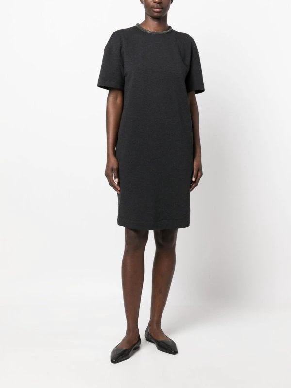 Brunello Cucinelli Gray Cotton Casual Dress