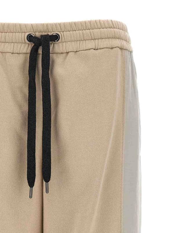 Brunello Cucinelli Bicolor Cotton Athletic Pants