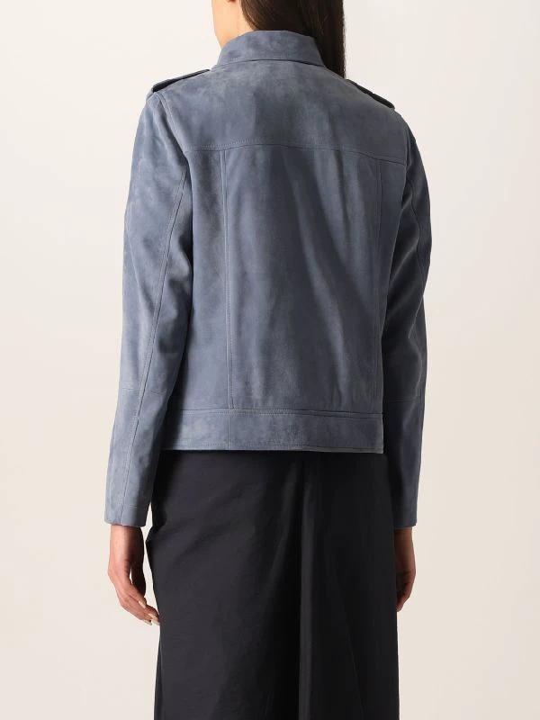 Brunello Cucinelli Sample Sale Brunello Cucinelli Blue Leather Jacket - | Designer outlet